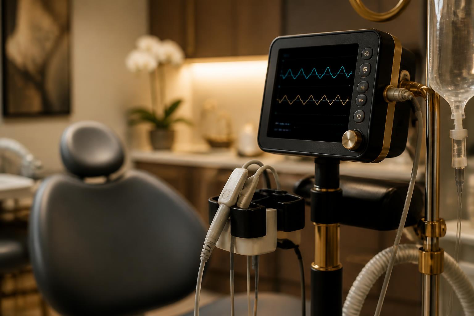 Mobile anesthesia monitoring equipment in a dental office